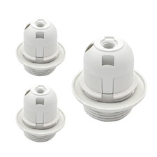 E26 E27 Light Socket,Plastic Threaded Medium Base Lamp Holder with Shade Ring...
