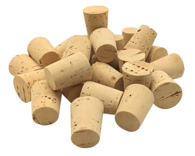 100 Stück Korken, Spitzkorken 22 mm x 12/09 mm aus Natur Kork - Reagenzglas 