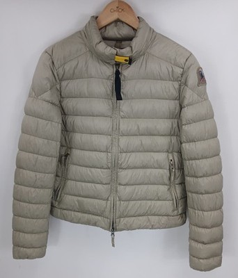 PJS Parajumpers Flare Beige Goose Down Puffer Jacket Full Zip Women s Size M 