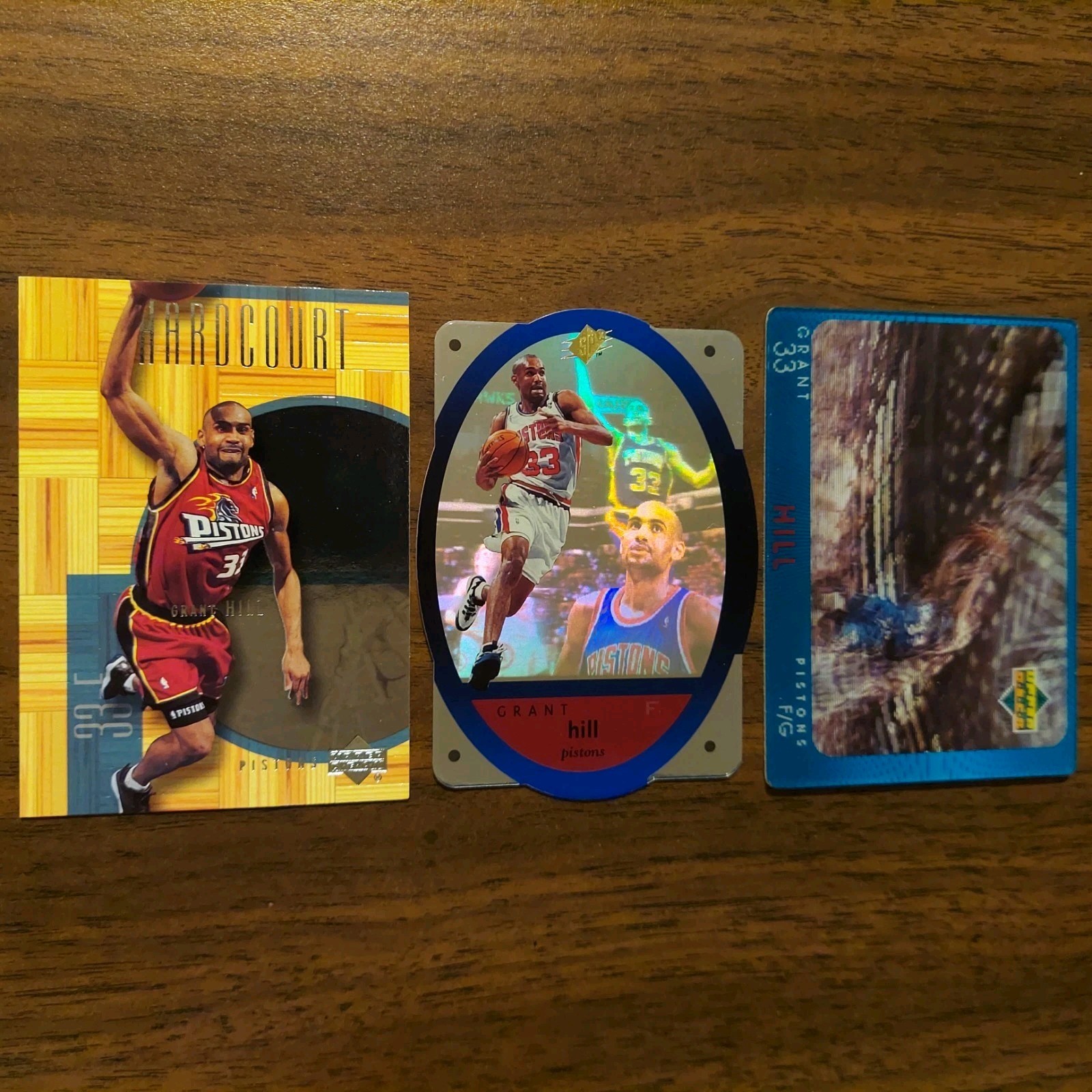 Grant Hill 2000 HARDCOURT #15 1997 3D DIAMOND VISION #33 1986 Holoview Hologram
