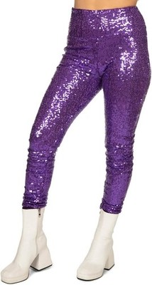 Tipsy Elves Purple Sequin Leggings Size XXL / 2XL