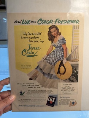 1951 Lux Soap Detergent Jeanne Crain Movie Star Vintage Ad