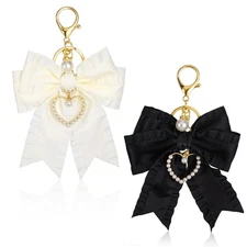 Vin Beauty 2 Pcs Bow Keychain - Bow Purse Charm - Bow Keychain for Purse & Bag -
