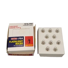Vintage Ray-O-Vac Flashlight Bulbs PR4 New Old Stock MINT 10 Bulbs Org Box