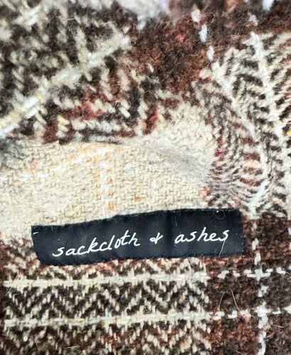 Sackcloth & Ashes Wool Blend Blanket Dads Vintage Winchester Style Plaid Neutral - Picture 8 of 10