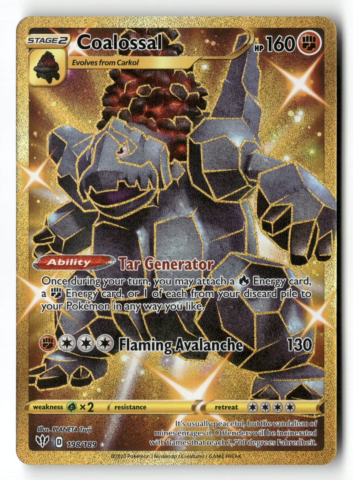 Coalossal (Secret) 198/189 SWSH03: Darkness Ablaze Pokémon TCG NM