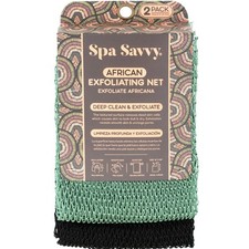African Net Sponge, 2 Pack Exfoliating Body Scrubber for Deep Cleansing and S...