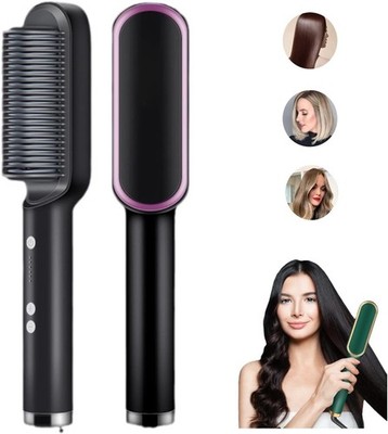Nueva plancha de pelo de iones negativos con 5 temperaturas, cepillo 2 en 1