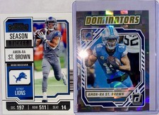 Amon-Ra St. Brown 2-Card -Donruss Dominators & Contenders Lions Free Shipping !!
