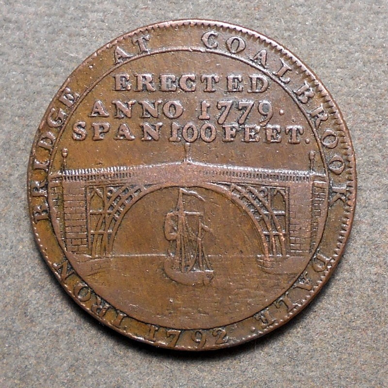 Great Britain 1792 1/2d Shropshire-9, Coalbrook Dale, copper, 28mm, vf