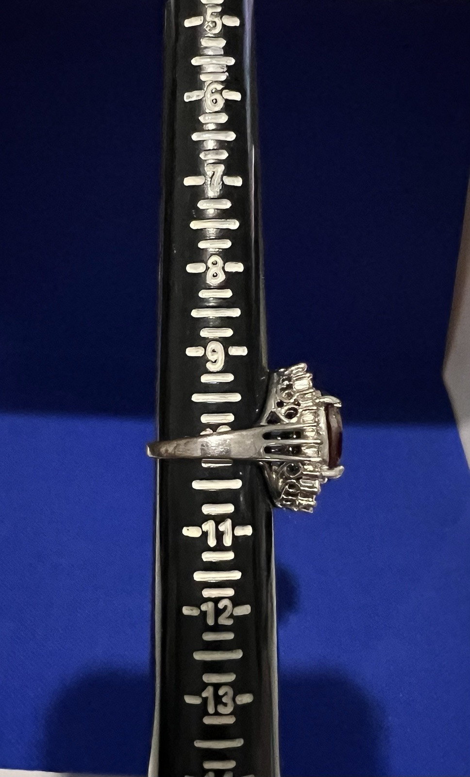 Faux Unique Oval Ruby/Rhinestone Cocktail Ring si… - image 15