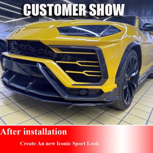 For Lamborghini Urus 2018-22 REAL CARBON Front Bumper Fins Air Intake Vent Cover - Picture 4 of 16
