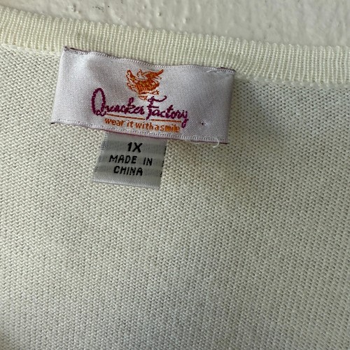 Quacker Factory Size 1X bling pearl pullover sweater - Picture 2 of 13