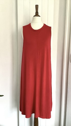 Neu Time And Tru T-Shirt Kleid Rot Ärmellos Damen Größe L