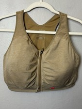 Shefit Sports Bra 5 Luxe Beige Low Impact Zip Front Adjustable Straps