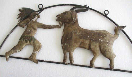 MAN AND GOAT ADVERTISEMENT TRADE SIGN - Picture 5 of 8