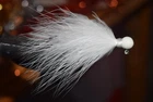 (4) WHITE MARABOU JIGS   1/6, 1/8 1/4