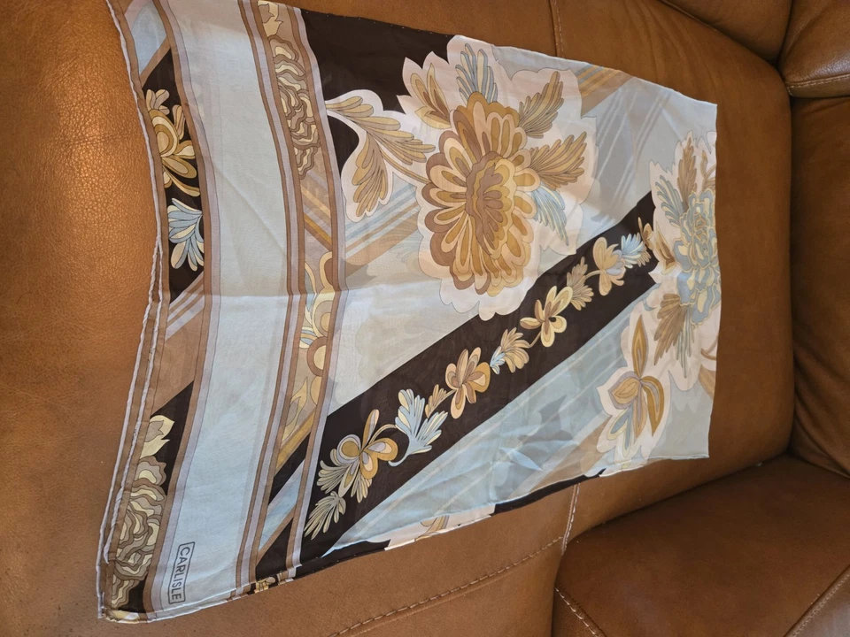 Bufandas Carlisle negras WHT doblado, beige Brw Ble, Brw Org doblado de colección 19x59 100 seda Foto 3 de 4