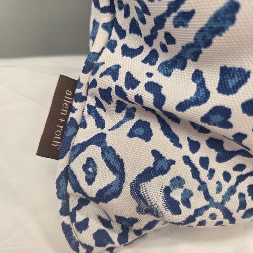 Allen + Roth Animal Print Blue Square Bird Throw Pillow Parot Sequin Accent - Picture 2 of 8