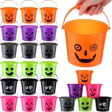 Jenaai 24 Pcs Halloween Plastic Buckets for Kids 5.71 x 4.53 x Inch... 