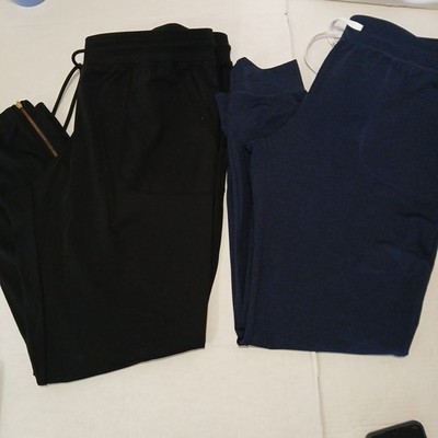 Lot Of 2 Zyia Active Athletic Ankle Joggers Pockets Black/Navy Blue 3XL Stretch 