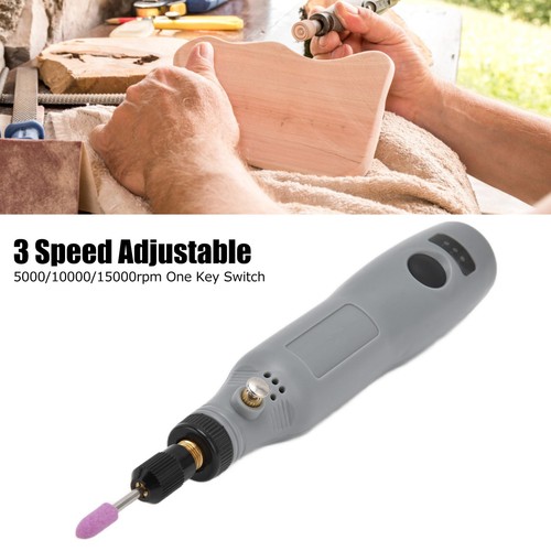 Grau Mini Elektro Bohrmaschine DC5V 3-Gang verstellbar Mini Elektro Schleifer Set LL - Bild 21 von 23