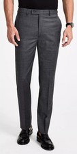 Calvin Klein Mens Slim fit Tuxedo Pants 36 / 30 Grey Solid Stretch