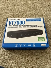 VisionTek VT7000 Triple Display 4K USB-C Laptop Docking Station with 100W New!