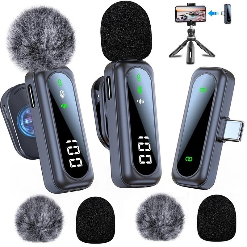 New Wireless Lavalier Microphone Clip Mic For iPhone iPad Samsung Recording Vlog