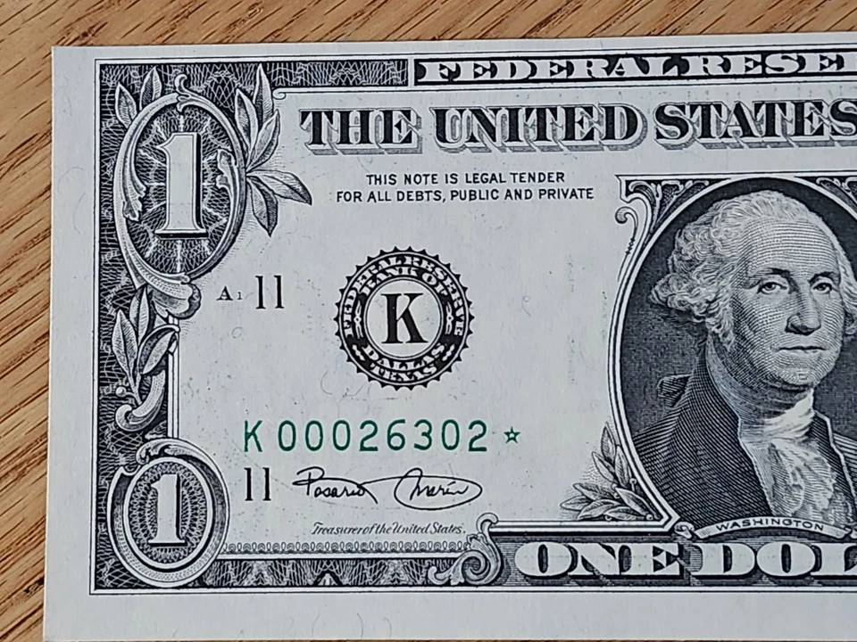 2003 $1 "STAR NOTE" DALLAS DISTRICT UNC/GEM K00026302* 000 START LOW SERIAL # - Image 3 of 4