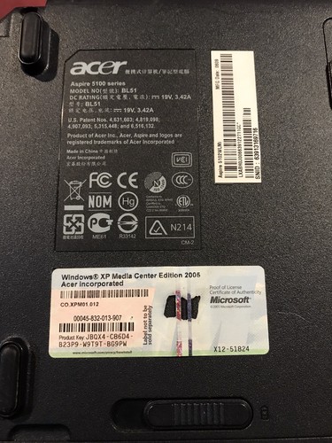 Acer Aspire 5100 AMD Turion 64 X2 Mobile 1.6GHz 1GB RAM Boot to BIOS - Picture 4 of 9