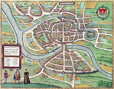 Reproduktion alter Plan von Bristol 1581
