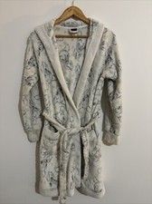 Disney Size 8 Bambi Thumper Girls White Warm Fleece Dressing Gown Robe