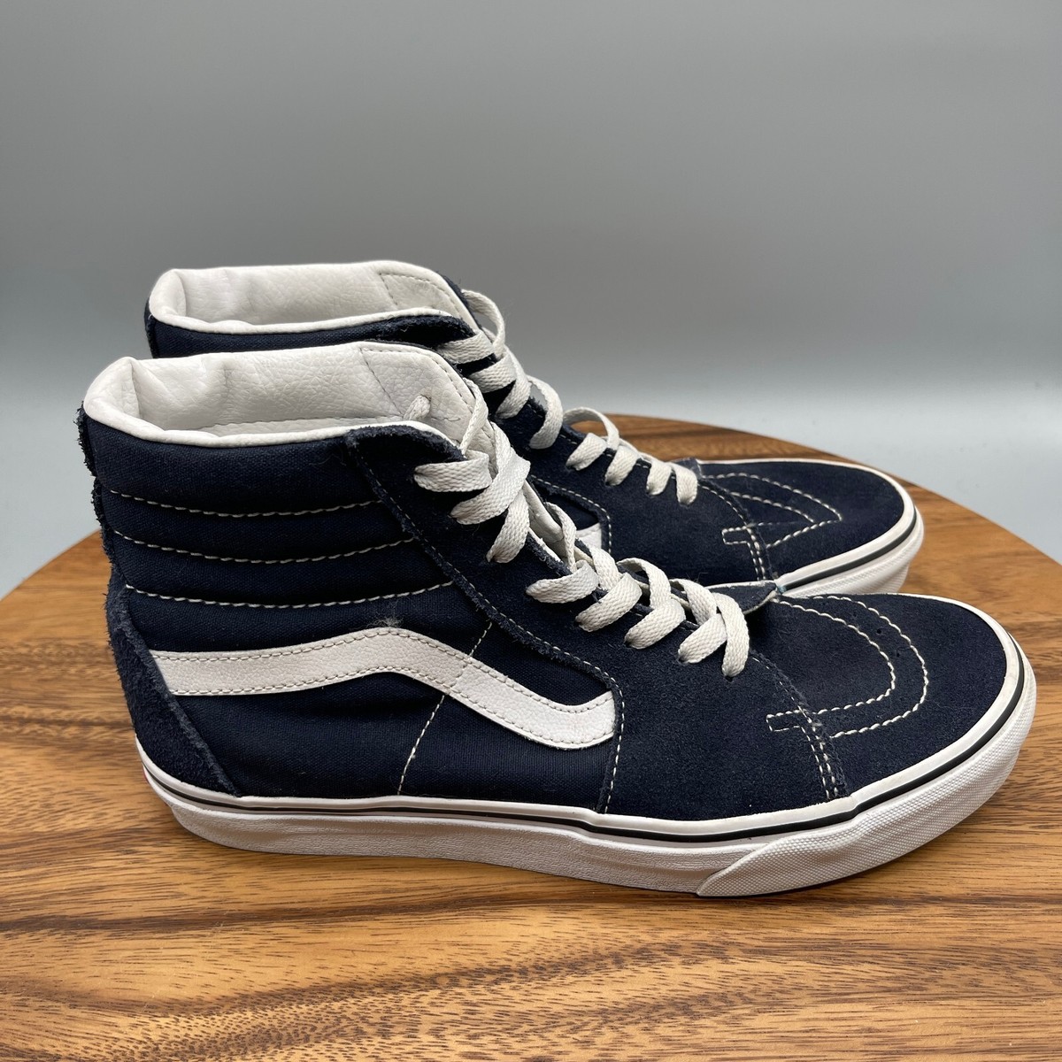 VANS Skate Sk8-Hi Shoes Mens Size 8 Navy Blue Skateboarding 