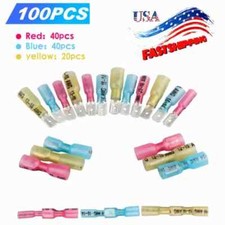 Electrical Heat Shrink Male Female Spade Wire Connectors Terminals Set 100PCS