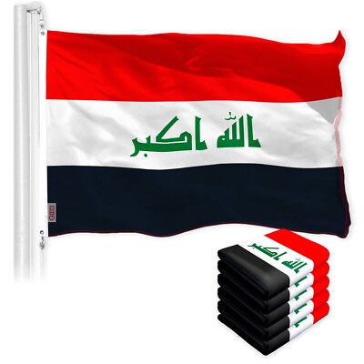 NEW G128 Iraq Flag 5-Pack 3x5 FT Printed 150D Polyester, National
