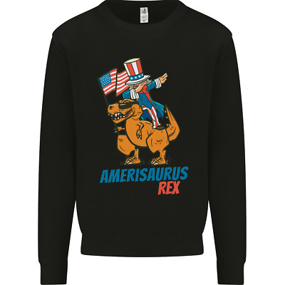 Amerisaurus T-Rex Dabbing Uncle Sam USA Herren Sweatshirt Pullover