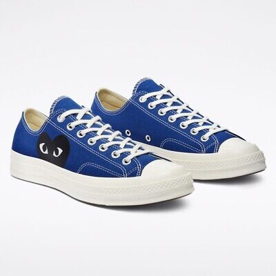 コムデギャルソン メンズ スニーカー AZ K121 001 2 COMME DES GARCONS CDG PLAY CONVERSE BLUE LOW BLACK HEART AZ