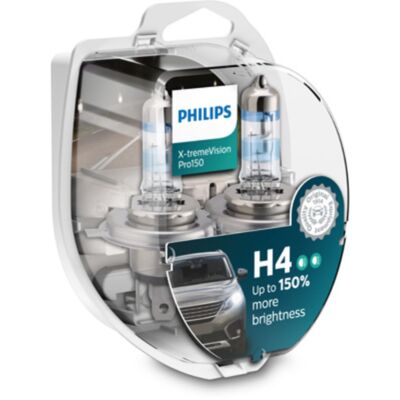 Glühlampe Halogen PHILIPS H4 X-tremeVision Pro150 12V/60/55W, 2 Stück [N]