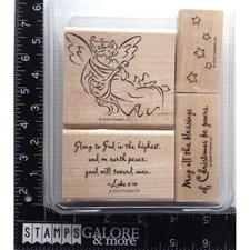 Stampin' Up! RUBBER STAMPS 2000 BRUSHSTROKE ANGEL STARS BLESSINGS CHRISTMAS