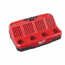 Milwaukee M12C4 M12 4 Bay Multi Charger Compatible with Lithium-Ion Batteries -
