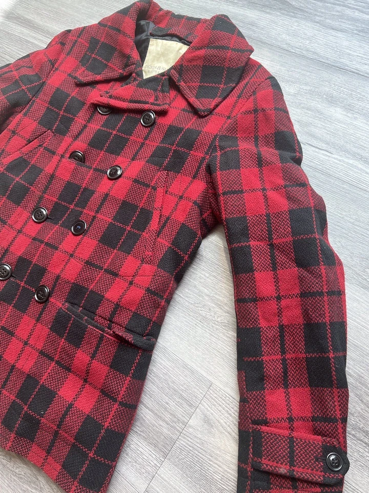 Denim & Supply Ralph Lauren Buffalo Mezcla de Lana a Cuadros Doble Pecho Chaquetón S Foto 3 de 4