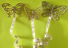 Functional Wall Decor White Gold Butterfly Multiple Use Organizer