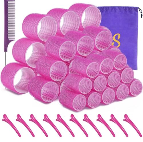 36 Packs Self Grip Hair Rollers Set, Salon Dressing Curlers, Big No-Heat Rollers