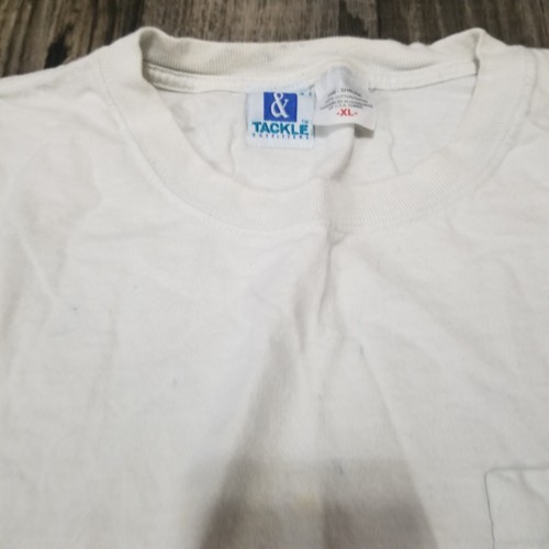 Hook & Tackle Shirt Mens XL White Short Sleeve Fishing Rodeo Babe Distressed  - Picture 10 of 15