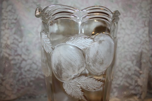 UNMARKED EAPG PITCHER WITH FROSTED FRUIT DESIGN - Picture 4 of 11