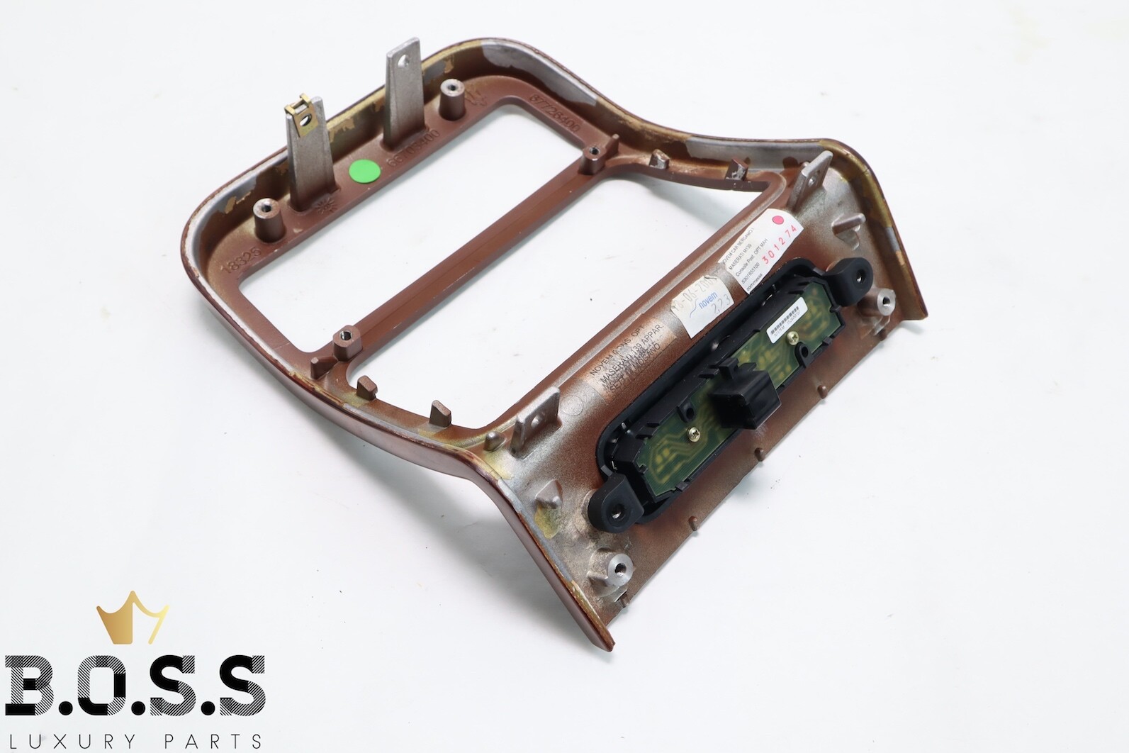 03-08 MASERATI QUATTROPORTE M139 REAR CENTER CONSOLE WOOD TRIM BEZEL w/ BUTTONS