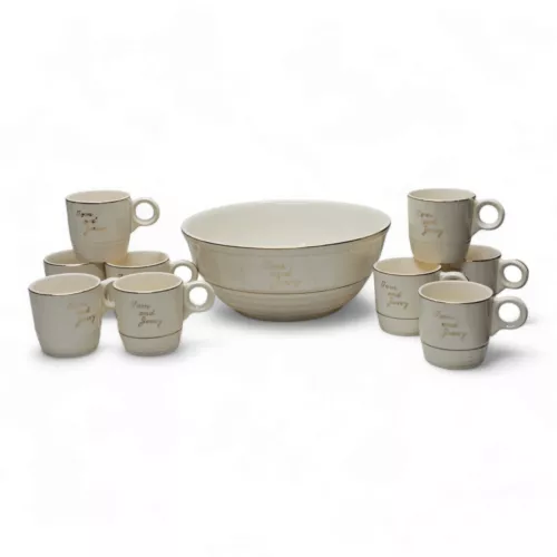 Tom And Jerry Punch Bowl And 9 Cups