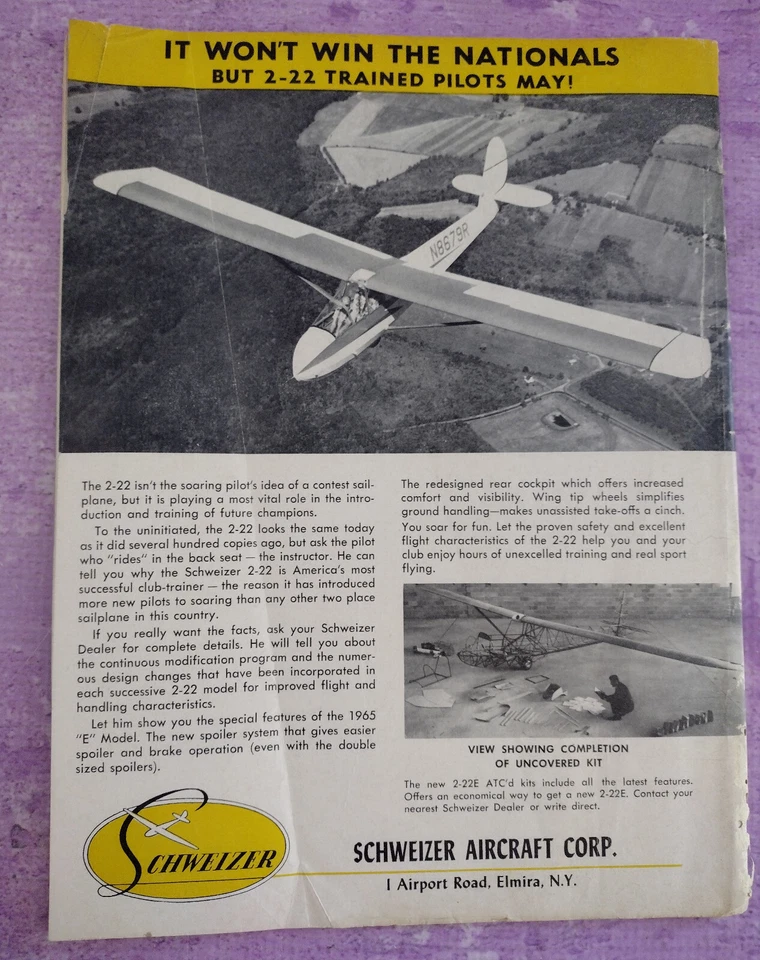 Soaring Magazine March 1965 Pilot Report PRUE II-A German Flying Club Aviation - Image 2 of 4