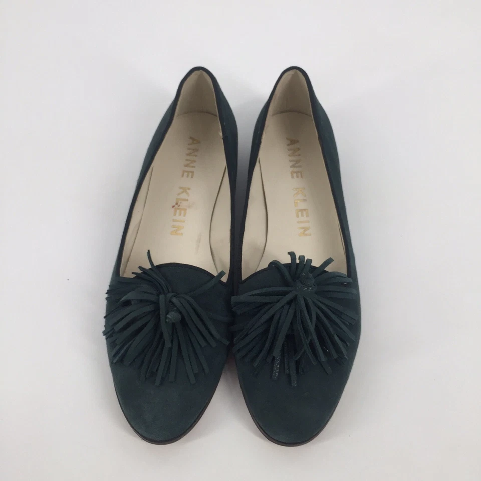 🥿 Мокасины Anne Klein Devina с кисточкой на носке 7,5 женские темно-зеленые однотонные карьерные - Изображение 2 из 4